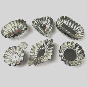 Set of 36 small assorted fluted edge tartlet tin molds (6 of each design)